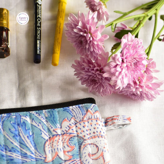 Flat Zip Utility Pouch with quotes