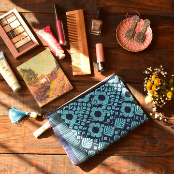 Flat Zip Utility Pouch Blue