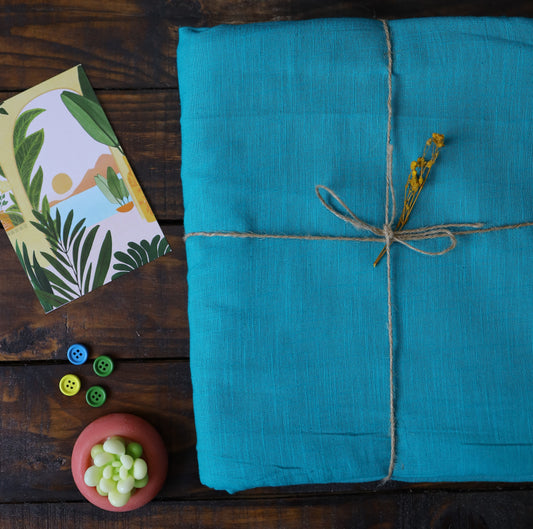 Slub Cotton fabric Blue