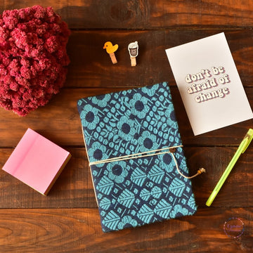 Handmade Paper Journal | Upcycled Handloom Cover