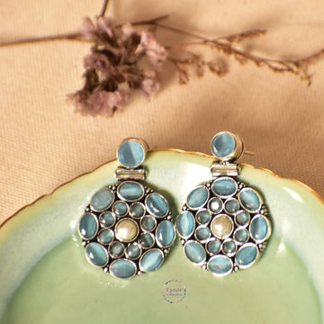 Sanvi Earrings - Sky Blue