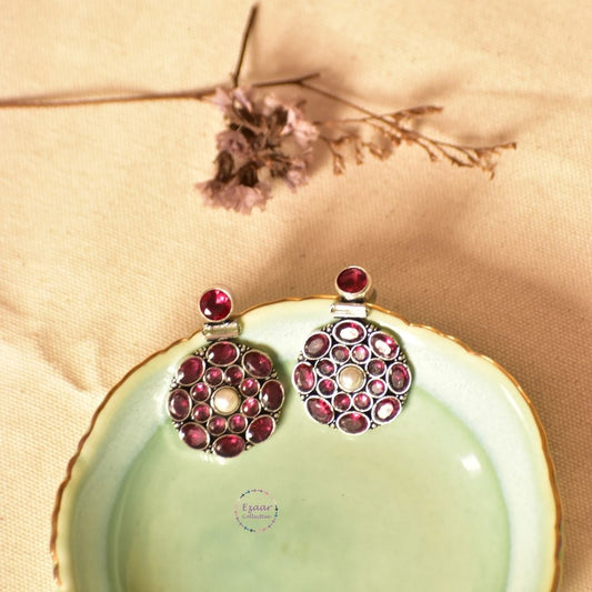 Sanvi Earrings - Maroon