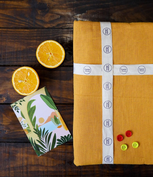 Slub Cotton fabric Mustard Yellow