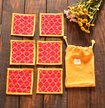 Golden Bloom Coaster Set