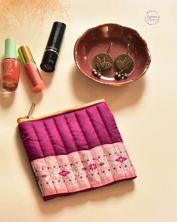 Patchwork mini pouch - purple