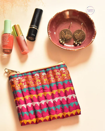 Patchwork Mini Pouch - Purple