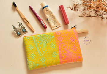 Vibrant handloom Make up pouch