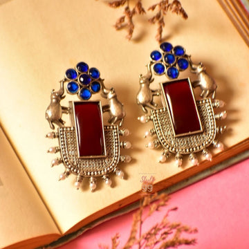 Shyla Maroon Earrings