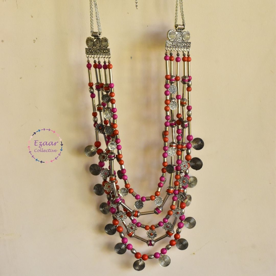 Beaded & Vintage coins Necklace