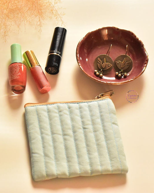 Patchwork Mini Pouch - Blue