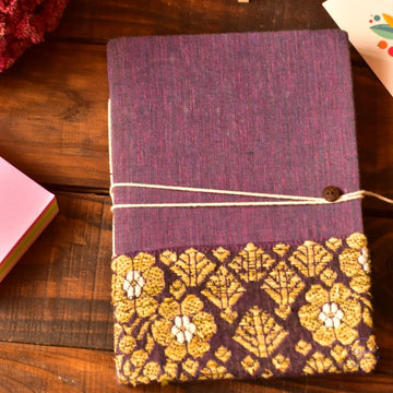 Handmade Paper Journal | Upcycled Handloom Cover