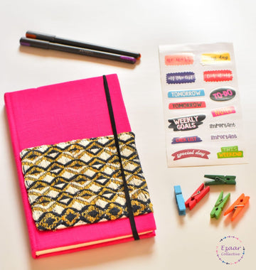 Handmade Paper Diary| Upcycled Handloom Cover