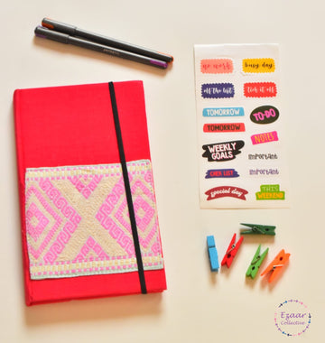 Handmade Paper Diary| Upcycled Handloom Cover