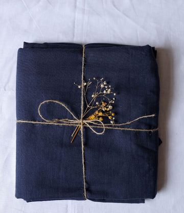 Slub Cotton fabric Navy Blue