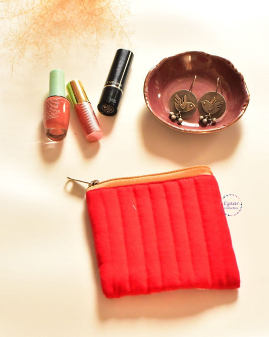 Patchwork Mini Pouch - Red