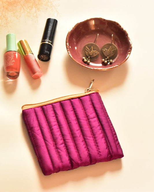 Patchwork mini pouch - purple