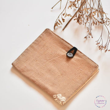 Sanitary Pad Pouches-White Patchwork and Peach