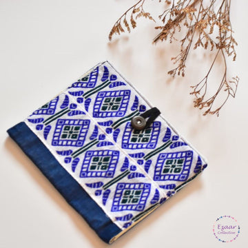 Sanitary Pad Pouches-Blue patchwork and White