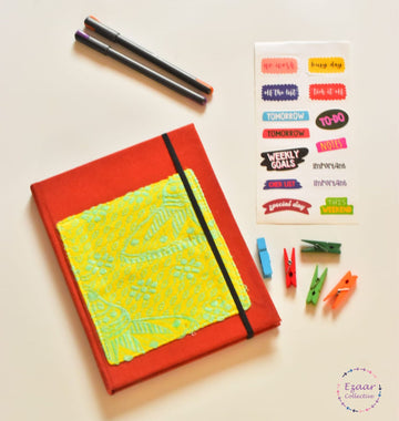 Handmade Paper Diary| Upcycled Handloom Cover