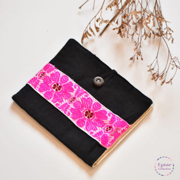 Sanitary pad pouch-Floral Pink and Black