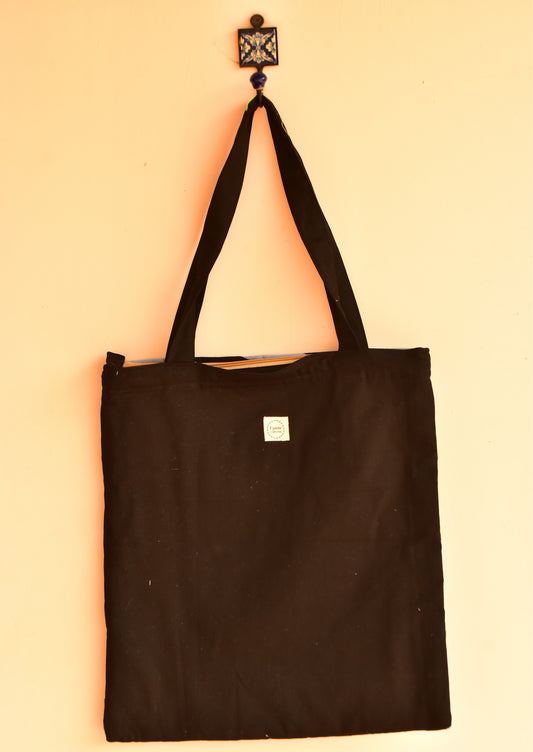 Patchwork Tote Bag - Black
