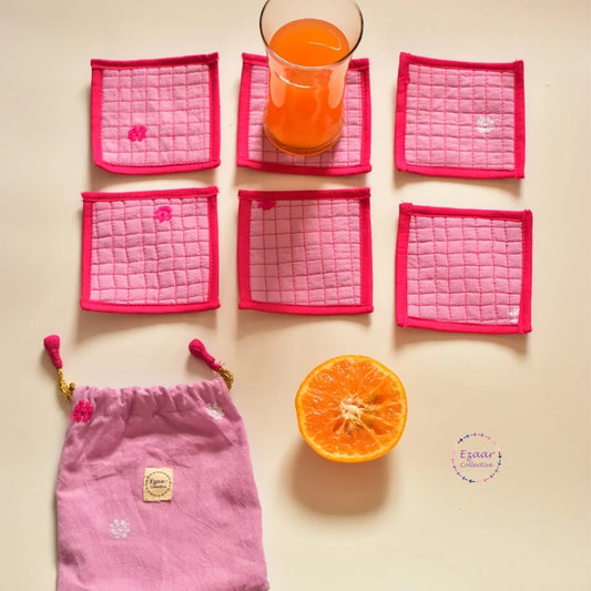 Periwinkle pink coaster set