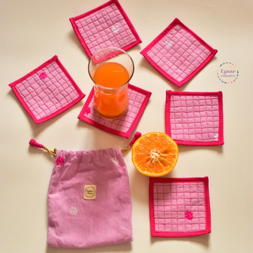 Periwinkle pink coaster set